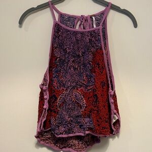 Free People Red and Purple Patterned Camisole